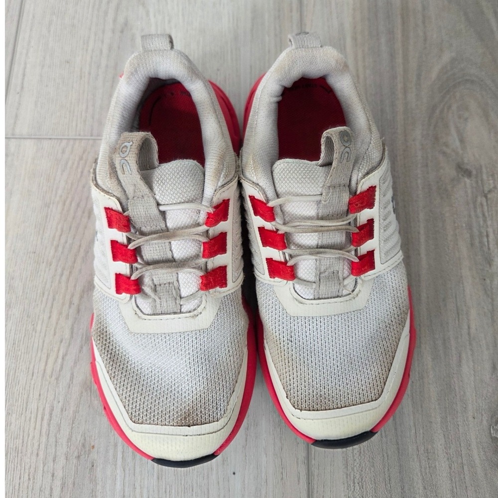 ON Cloudswift PS Boys Shoes 11K Red & White Slip-on
